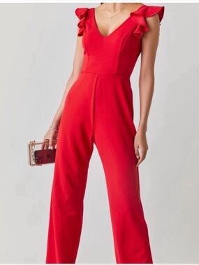 Francesca's Collections Red Wide Leg Pants